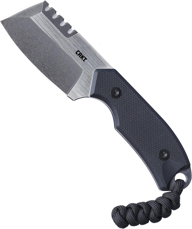 CRKT Razel Compact Fixed Blade Knife with Sheath: D2 Steel Blade with Veff Flat Top Serrations, G10 Handle, 4036 - Image 1
